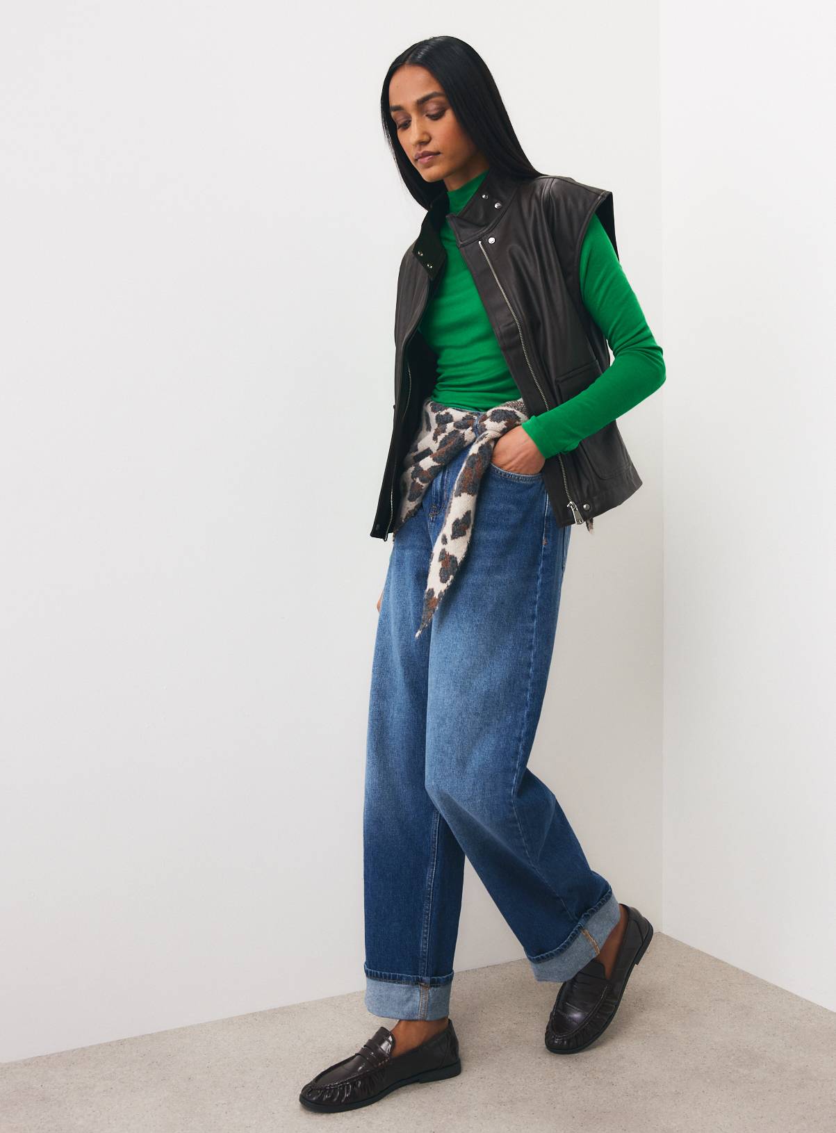 Bright Green High Neck Top With Wool 24 - Image 2